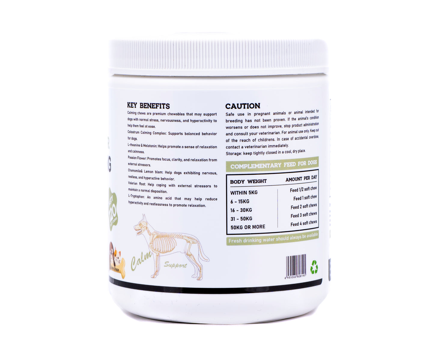 Vigor & Vitality Behaviour Calming Dog Chews For Relaxation, Emotional Balance, Eases Anxiety, Hyperactivity & Stress. Treats 120 Chews (Chicken Flavour)