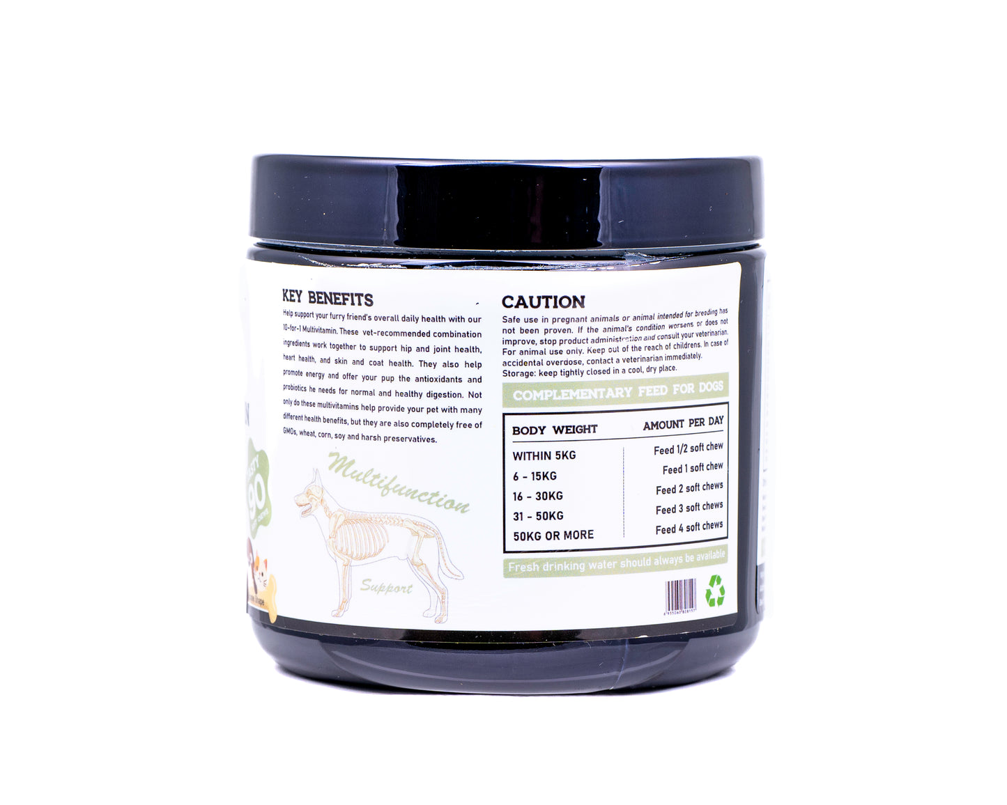 Vigor & Vitality 10 in 1 Multivitamin Dog Chews For Skin & Coat Support, Digestive Health, Overall Wellbeing, Treats & Supplements 90 Chews (Chicken Flavour)